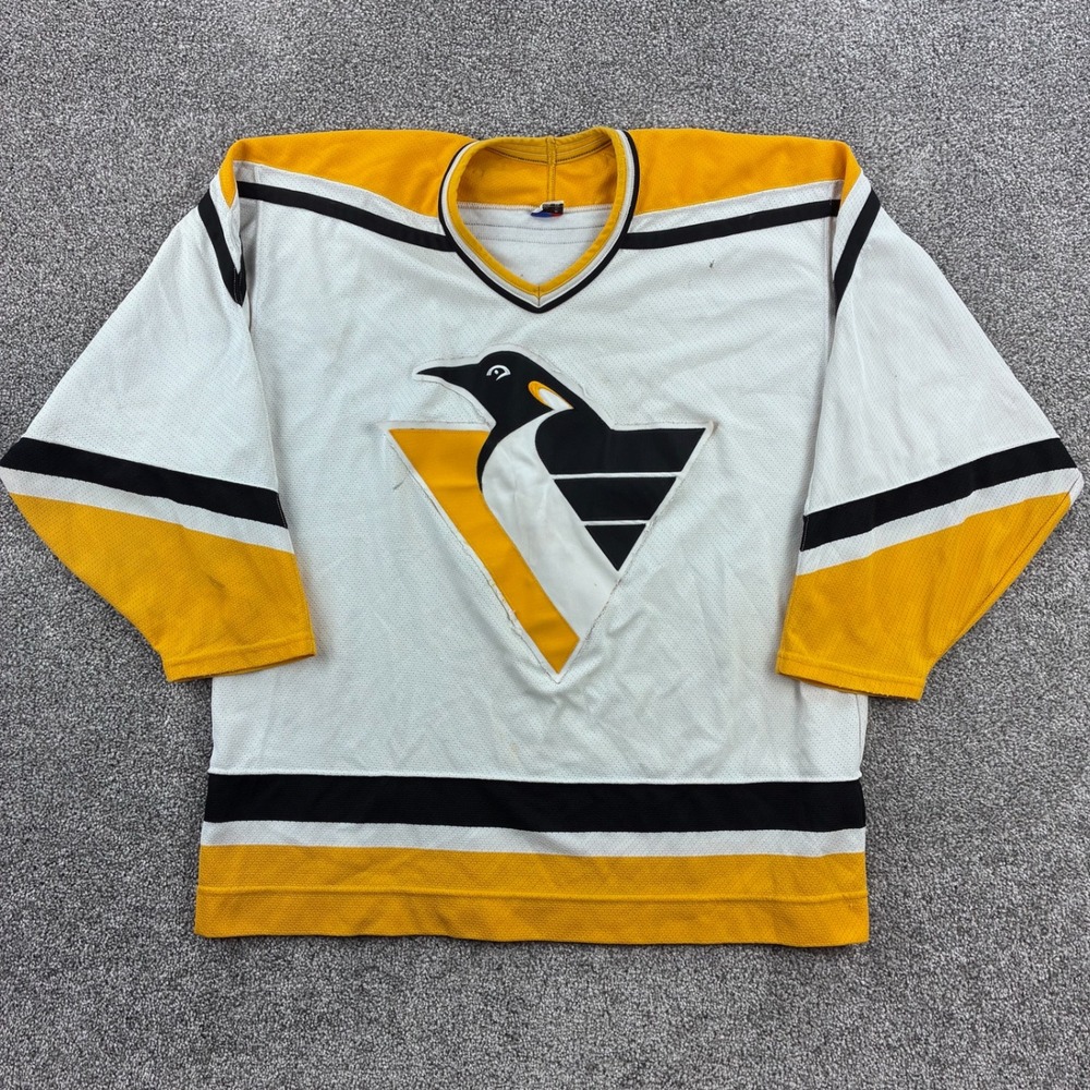 Vintage CCM Pittsburgh Penguins Hockey Jersey Mens XL White Robo-Penguin NHL